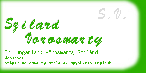 szilard vorosmarty business card